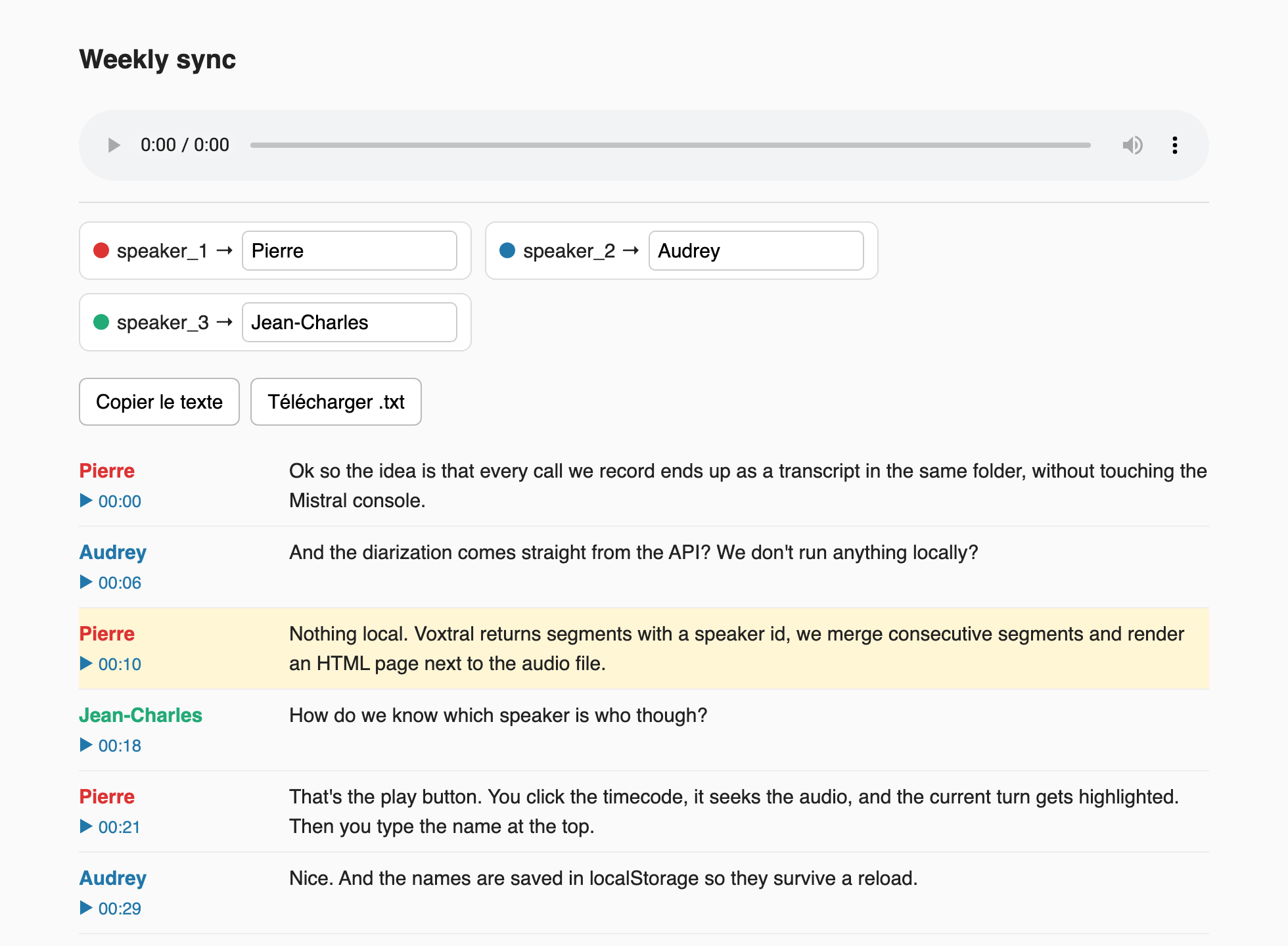 the transcript viewer